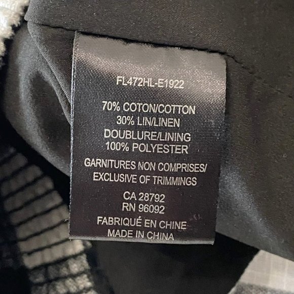 FOREST LILY BLACK WHITE GINGHAM LINEN BLEND TIE FRONT CROPPED WIDE LEG JUMPSUIT - Picture 10 of 10